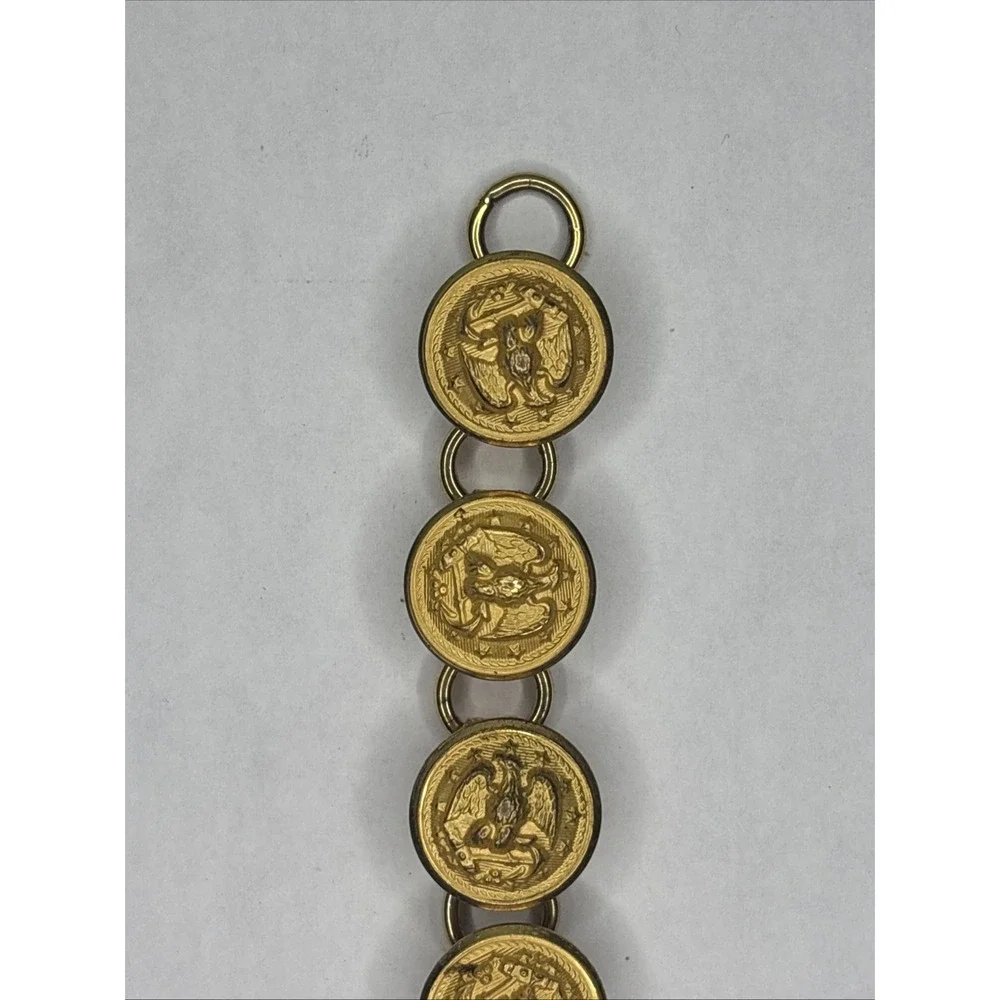 Rare VTG‎ Legacy Gold Tone Watch Navy Officer CPO Button Band Needs Battery